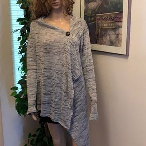 Ladies Sweater button on top side angled Sz lg